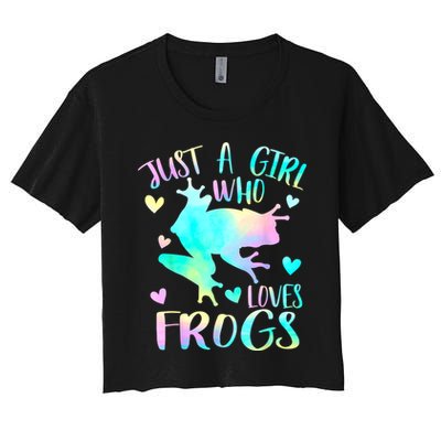 Just A Girl Who Loves Frogs Cute Frog Lover Teen Girls Crop Top