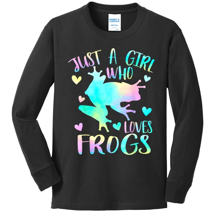 Just A Girl Who Loves Frogs Cute Frog Lover Teen Girls Kids Long Sleeve Shirt