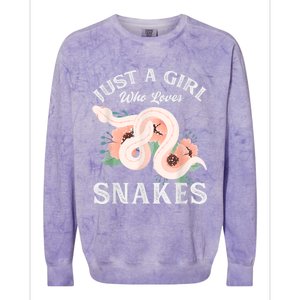 Just A Girl Who Loves Snakes Colorblast Crewneck Sweatshirt