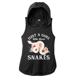 Just A Girl Who Loves Snakes Ladies PosiCharge Tri-Blend Wicking Draft Hoodie Tank