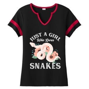 Just A Girl Who Loves Snakes Ladies Halftime Notch Neck Tee