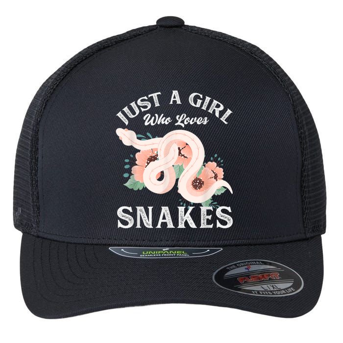 Just A Girl Who Loves Snakes Flexfit Unipanel Trucker Cap