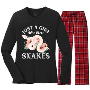 Just A Girl Who Loves Snakes Women's Long Sleeve Flannel Pajama Set 