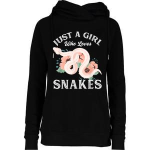 Just A Girl Who Loves Snakes Womens Funnel Neck Pullover Hood