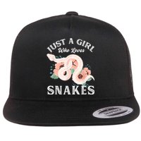 Just A Girl Who Loves Snakes Flat Bill Trucker Hat