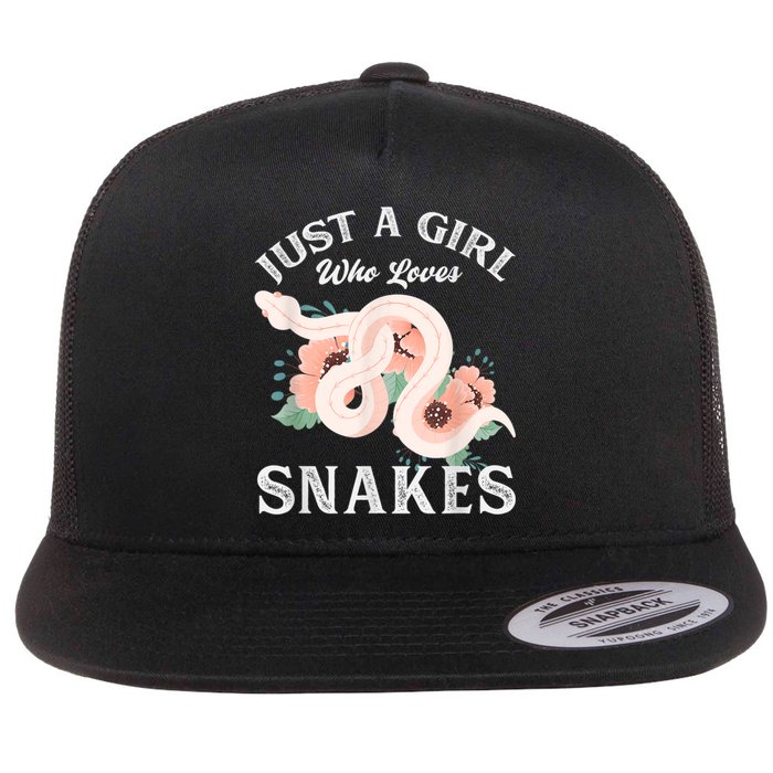 Just A Girl Who Loves Snakes Flat Bill Trucker Hat