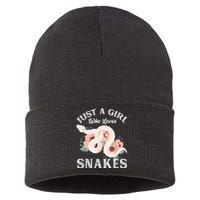 Just A Girl Who Loves Snakes Sustainable Knit Beanie