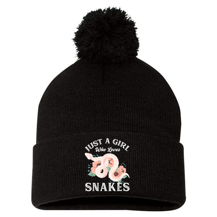 Just A Girl Who Loves Snakes Pom Pom 12in Knit Beanie