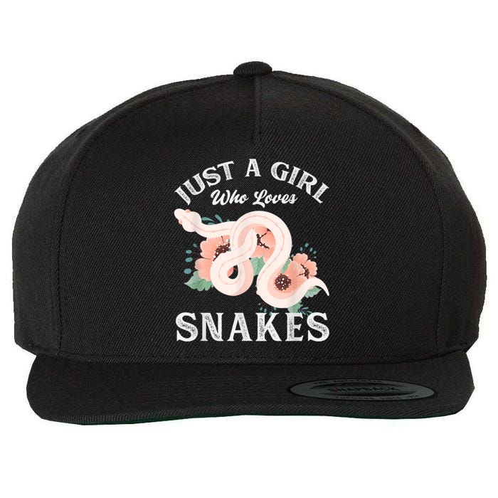 Just A Girl Who Loves Snakes Wool Snapback Cap