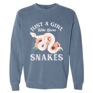 Just A Girl Who Loves Snakes Garment-Dyed Sweatshirt