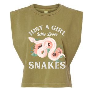 Just A Girl Who Loves Snakes Garment-Dyed Women's Muscle Tee