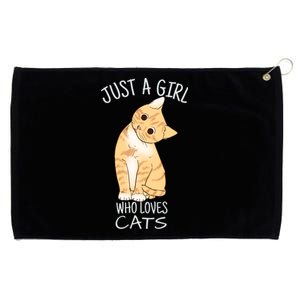 Just A Girl Who Loves Cats Gift For Cat Lover Gift Grommeted Golf Towel