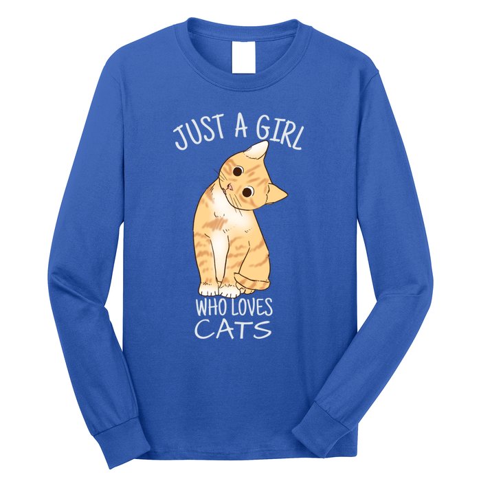 Just A Girl Who Loves Cats Gift For Cat Lover Gift Long Sleeve Shirt