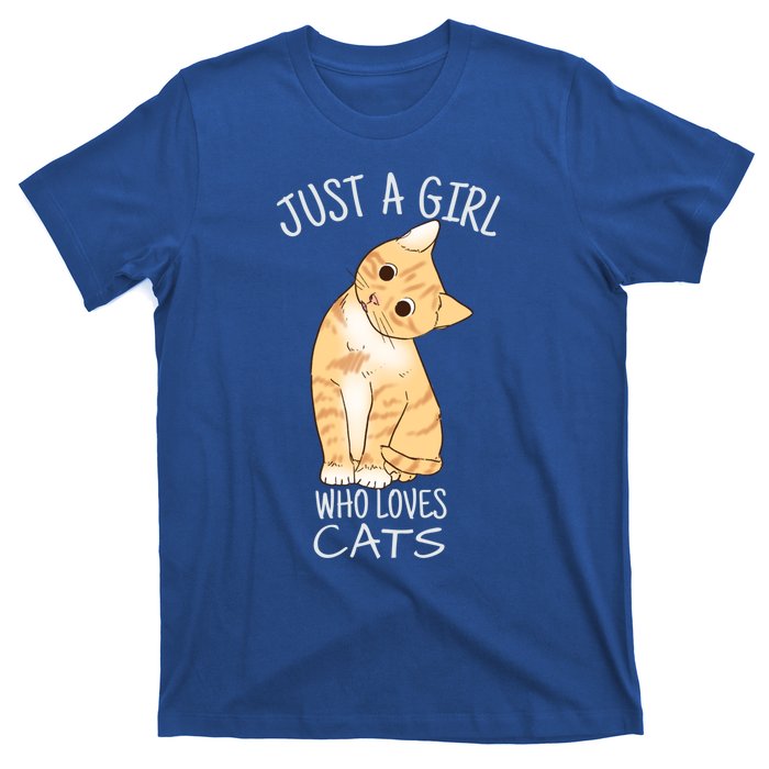 Just A Girl Who Loves Cats Gift For Cat Lover Gift T-Shirt