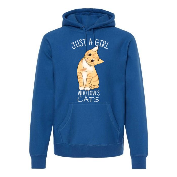 Just A Girl Who Loves Cats Gift For Cat Lover Gift Premium Hoodie