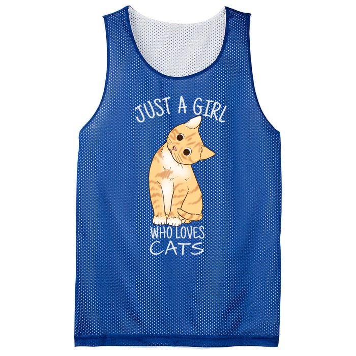 Just A Girl Who Loves Cats Gift For Cat Lover Gift Mesh Reversible Basketball Jersey Tank