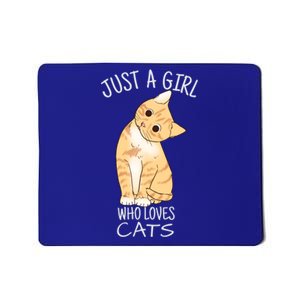 Just A Girl Who Loves Cats Gift For Cat Lover Gift Mousepad