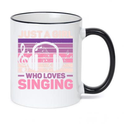 Just A Girl Who Loves Singing Women Music Lovers Teen Singer 11oz Black Color Changing Mug