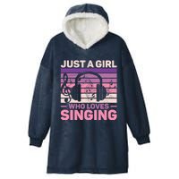 Just A Girl Who Loves Singing Women Music Lovers Teen Singer Hooded Wearable Blanket