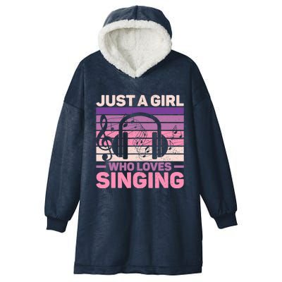 Just A Girl Who Loves Singing Women Music Lovers Teen Singer Hooded Wearable Blanket