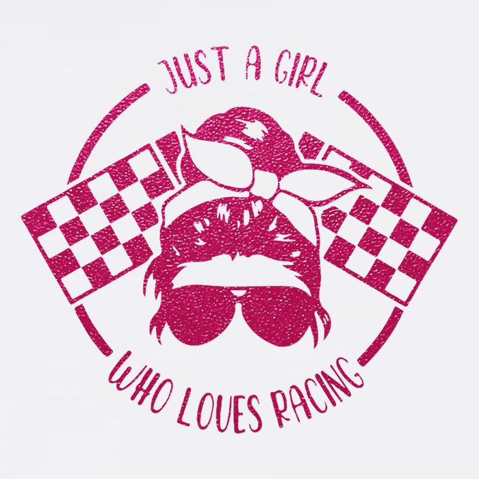 Just A Girl Who Loves Racing Race Day Checkered Flags Gift Cooling Performance Crew T-Shirt