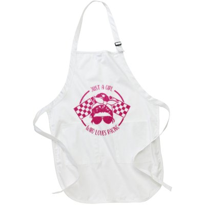 Just A Girl Who Loves Racing Race Day Checkered Flags Gift Apron