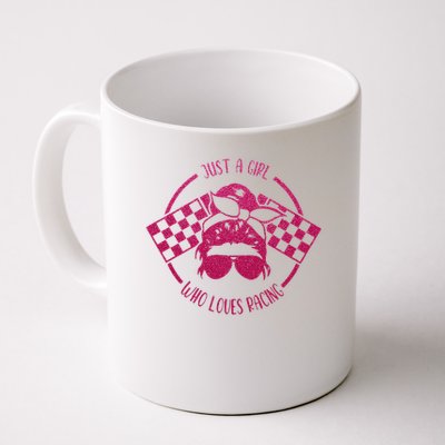 Just A Girl Who Loves Racing Race Day Checkered Flags Gift Mug