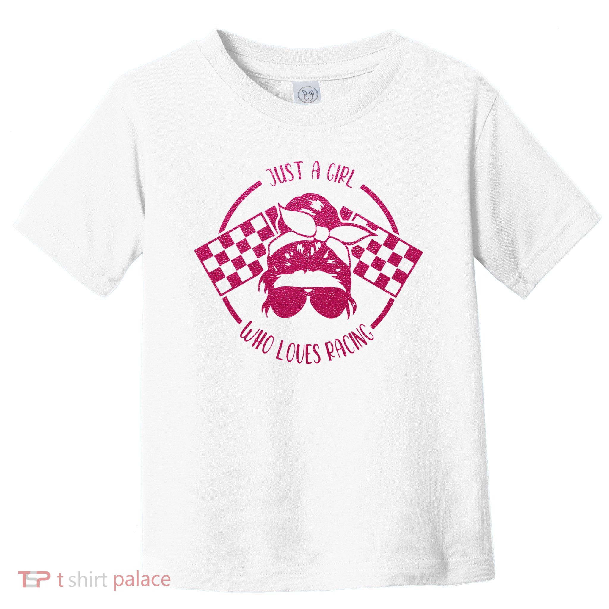 Just A Girl Who Loves Racing Race Day Checkered Flags Gift Toddler T-Shirt