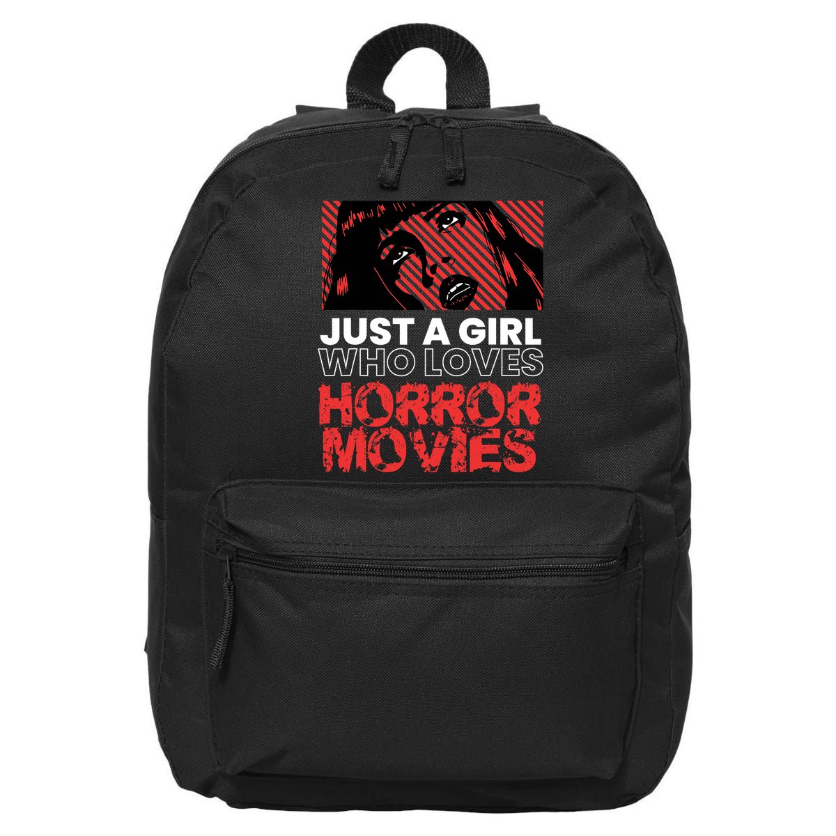 Just A Girl Who Loves Horror Movies Halloween Costume 16 in Basic Backpack