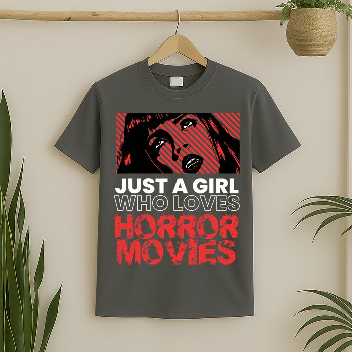 Just A Girl Who Loves Horror Movies Halloween Costume T-Shirt