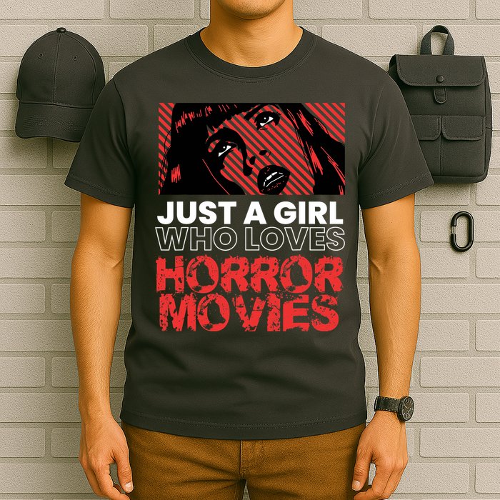 Just A Girl Who Loves Horror Movies Halloween Costume T-Shirt