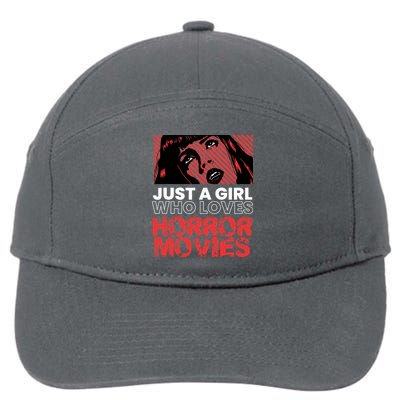 Just A Girl Who Loves Horror Movies Halloween Costume 7-Panel Snapback Hat