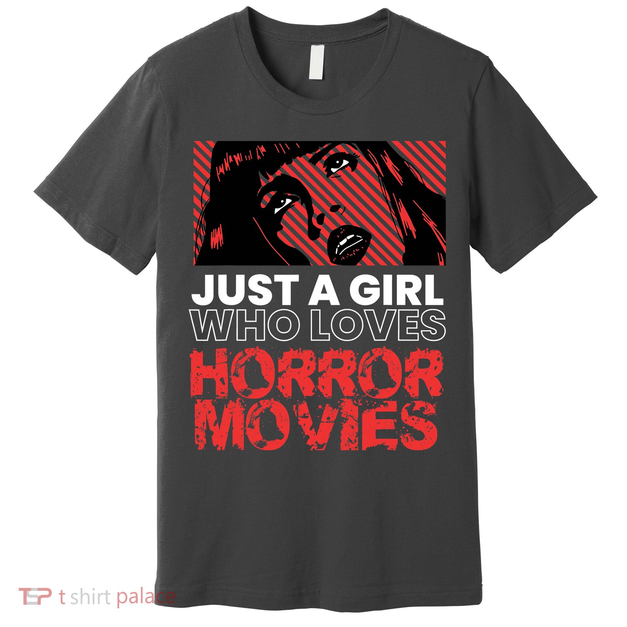 Just A Girl Who Loves Horror Movies Halloween Costume Premium T-Shirt