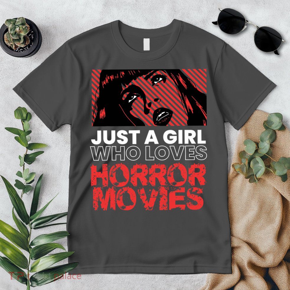 Just A Girl Who Loves Horror Movies Halloween Costume Premium T-Shirt