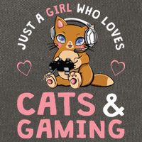 Just A Girl Who Loves Cats And Gaming Cute Gamer Cat Cotton Canvas Backpack