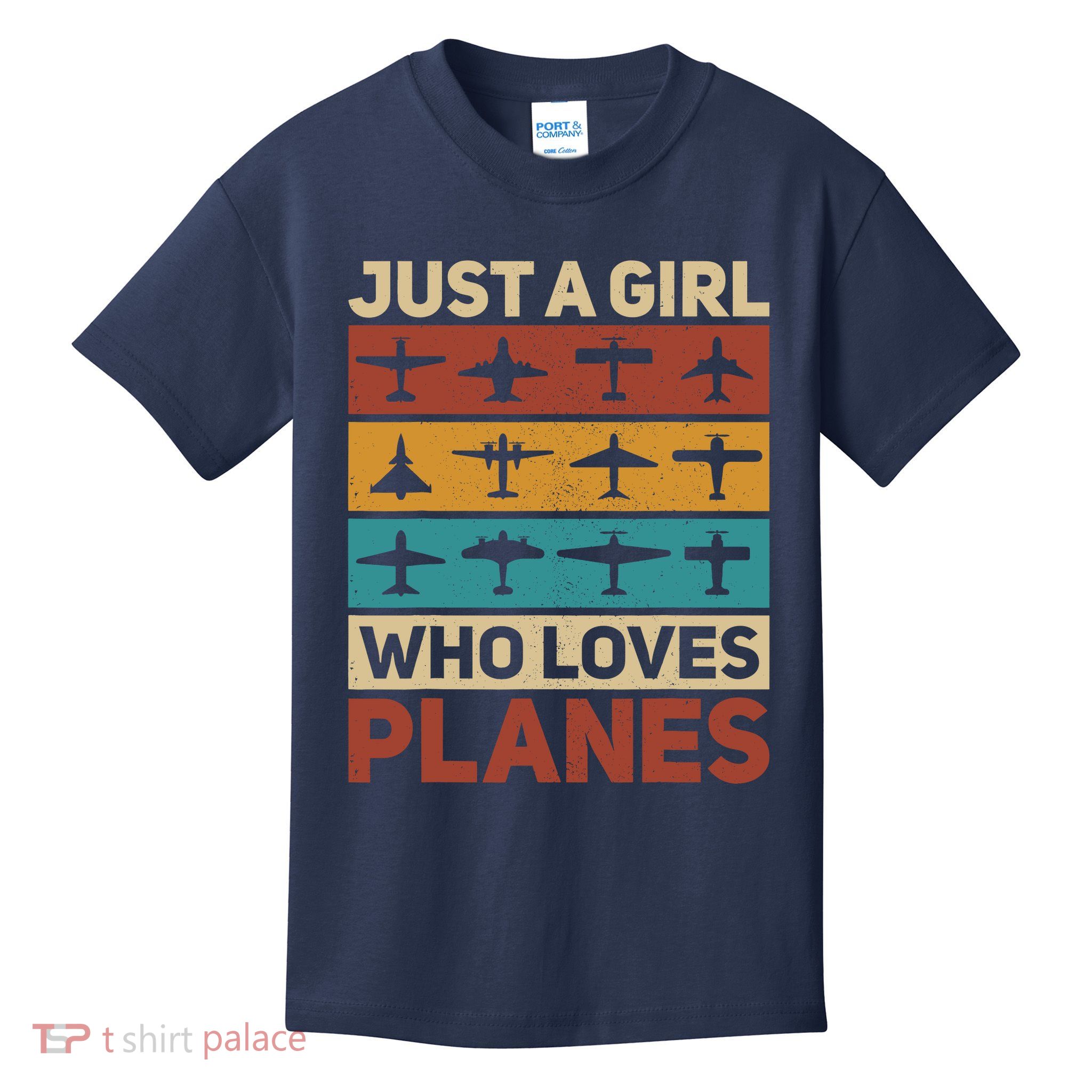 Just A Girl Who Loves Planes Pilot Plane Aviation Airplane Kids T-Shirt