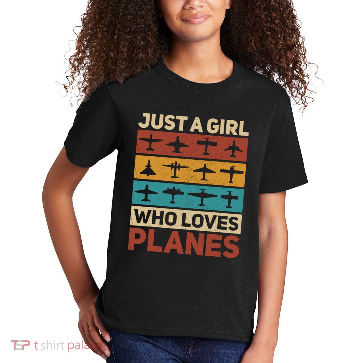 Just A Girl Who Loves Planes Pilot Plane Aviation Airplane Kids T-Shirt