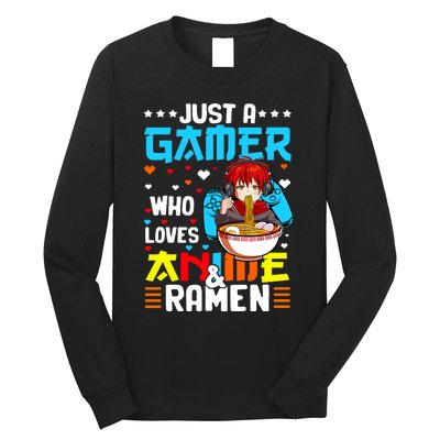 Just A Gamer Who Loves Anime And Ra Boy Long Sleeve Shirt