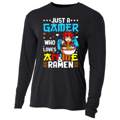 Just A Gamer Who Loves Anime And Ra Boy Cooling Performance Long Sleeve Crew