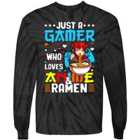 Just A Gamer Who Loves Anime And Ra Boy Tie-Dye Long Sleeve Shirt