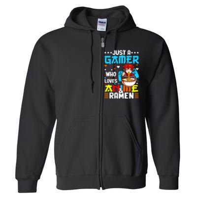 Just A Gamer Who Loves Anime And Ra Boy Full Zip Hoodie