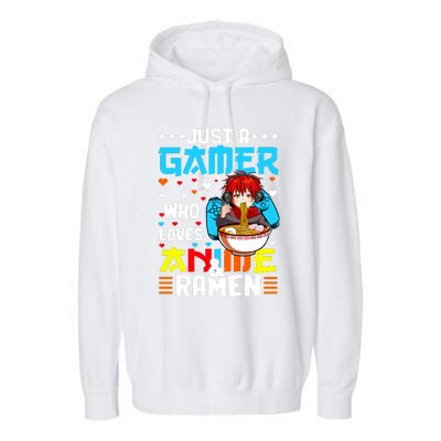 Just A Gamer Who Loves Anime And Ra Boy Garment-Dyed Fleece Hoodie