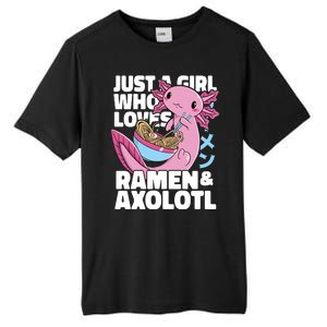 Just A Girl Who Loves Ramen & Axolotl Funny Cute Tall Fusion ChromaSoft Performance T-Shirt