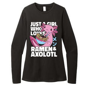 Just A Girl Who Loves Ramen & Axolotl Funny Cute Womens CVC Long Sleeve Shirt