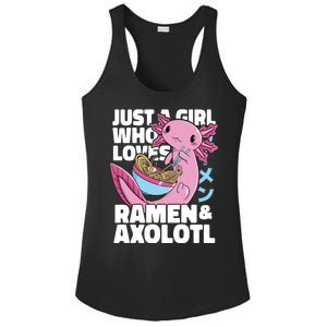 Just A Girl Who Loves Ramen & Axolotl Funny Cute Ladies PosiCharge Competitor Racerback Tank