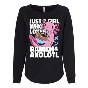 Just A Girl Who Loves Ramen & Axolotl Funny Cute Womens California Wash Sweatshirt