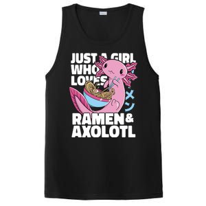 Just A Girl Who Loves Ramen & Axolotl Funny Cute PosiCharge Competitor Tank