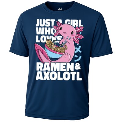 Just A Girl Who Loves Ramen & Axolotl Funny Cute Performance Shirt