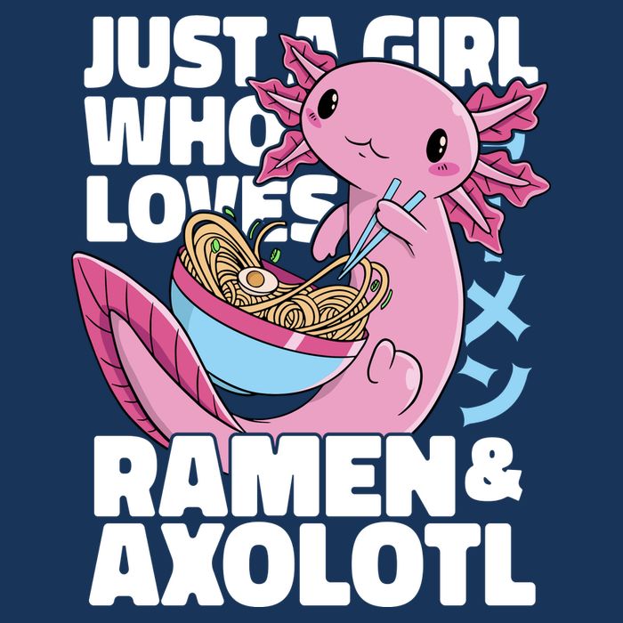 Just A Girl Who Loves Ramen & Axolotl Funny Cute Cooling Performance Crew T-Shirt