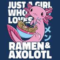 Just A Girl Who Loves Ramen & Axolotl Funny Cute Drawstring Bag
